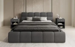Designer Polsterbett Dallas Bouclé mit Stauraum