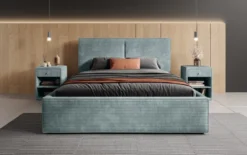 Designer Polsterbett Elara in Cord mit Stauraum