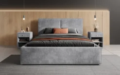 Designer Polsterbett Elara in Cord mit Stauraum