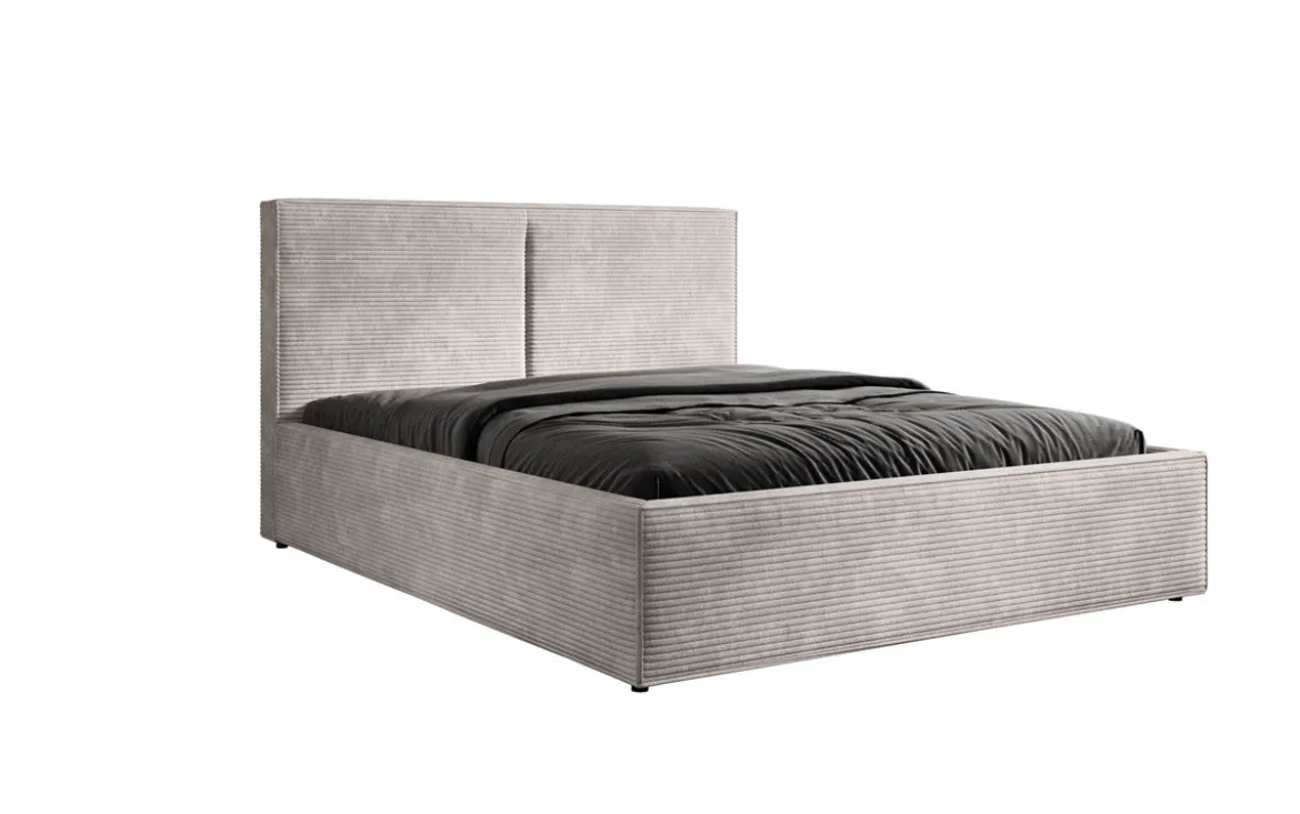 Designer Polsterbett Elara in Cord mit Stauraum
