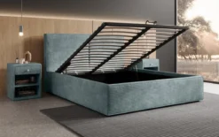 Designer Polsterbett Elara in Cord mit Stauraum