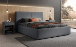 Designer Polsterbett Elara in Stoff mit Stauraum