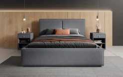 Designer Polsterbett Elara in Stoff mit Stauraum