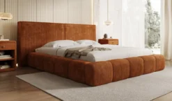 Designer Polsterbett Elise in Cord mit Stauraum