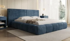 Designer Polsterbett Elise in Cord mit Stauraum