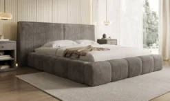 Designer Polsterbett Elise in Cord mit Stauraum