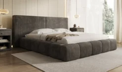 Designer Polsterbett Elise in Cord mit Stauraum