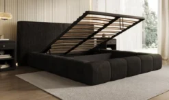 Designer Polsterbett Elise in Cord mit Stauraum