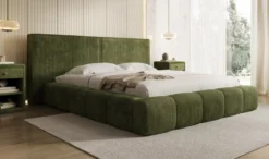Designer Polsterbett Elise in Cord mit Stauraum