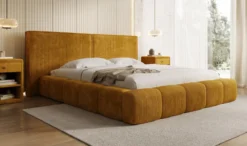 Designer Polsterbett Elise in Cord mit Stauraum