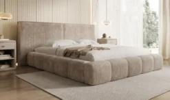 Designer Polsterbett Elise in Cord mit Stauraum