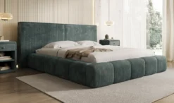 Designer Polsterbett Elise in Cord mit Stauraum