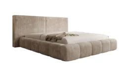Designer Polsterbett Elise in Cord mit Stauraum