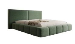 Designer Polsterbett Elise in Strukturstoff mit Stauraum