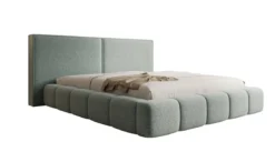 Designer Polsterbett Elise in Strukturstoff mit Stauraum