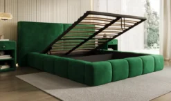 Designer Polsterbett Elise in Samt mit Stauraum
