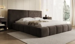 Designer Polsterbett Elise in Samt mit Stauraum
