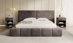 Designer Polsterbett Elise in Samt mit Stauraum