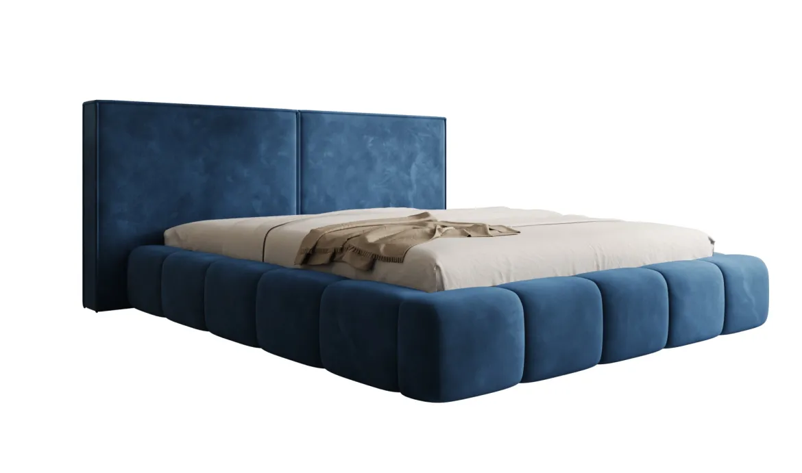 Designer Polsterbett Elise in Samt mit Stauraum