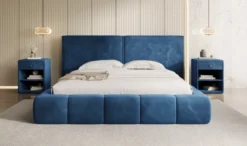 Designer Polsterbett Elise in Samt mit Stauraum