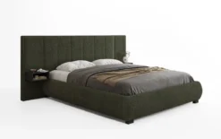 Designer Polsterbett Elvara in Bouclé mit Stauraum