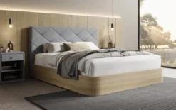 Designer Polsterbett Fiore Caro in Stoff mit Stauraum