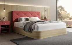 Designer Polsterbett Fiore Caro in Stoff mit Stauraum