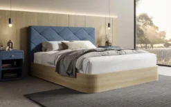 Designer Polsterbett Fiore Caro in Stoff mit Stauraum
