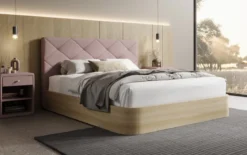 Designer Polsterbett Fiore Caro in Stoff mit Stauraum