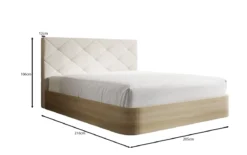 Designer Polsterbett Fiore Caro in Stoff mit Stauraum