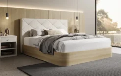 Designer Polsterbett Fiore Caro in Stoff mit Stauraum