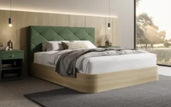 Designer Polsterbett Fiore Caro in Stoff mit Stauraum