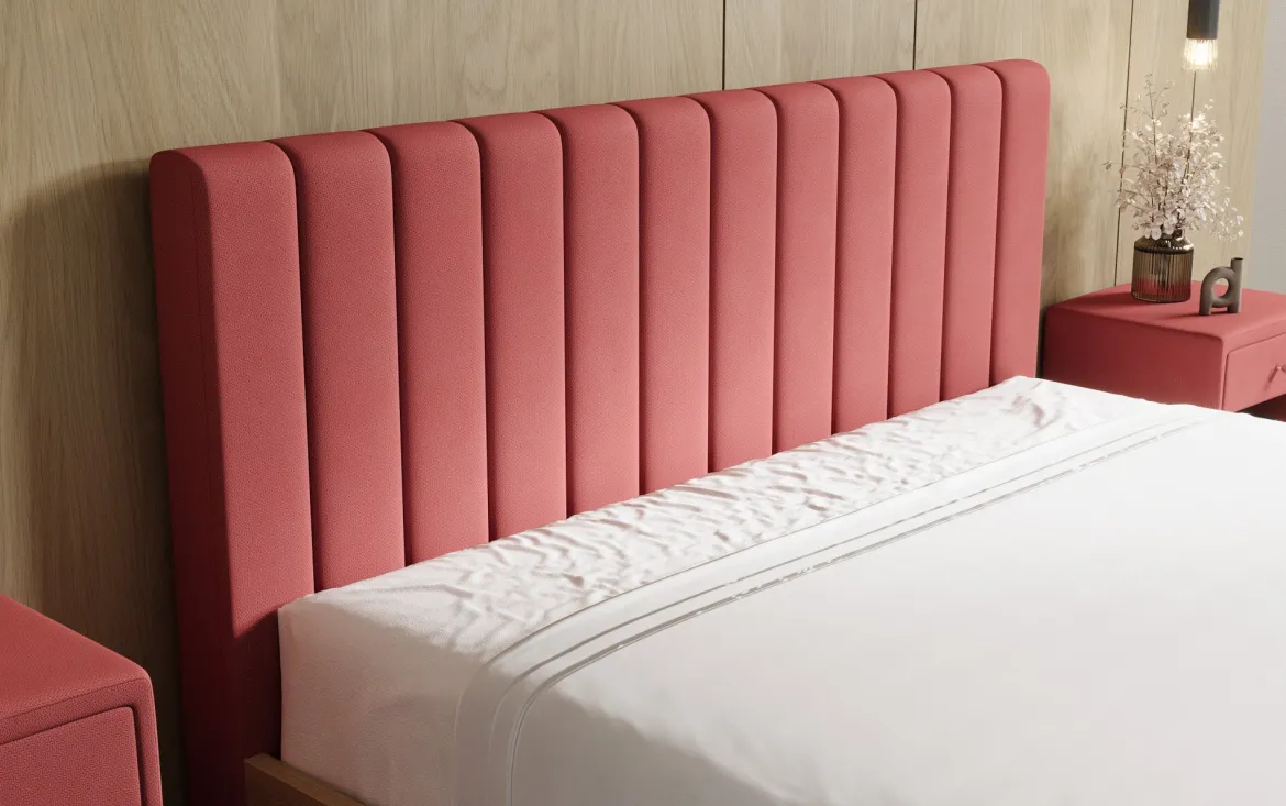Designer Polsterbett Fiore Linea in Stoff mit Stauraum