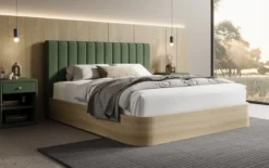 Designer Polsterbett Fiore Linea in Stoff mit Stauraum