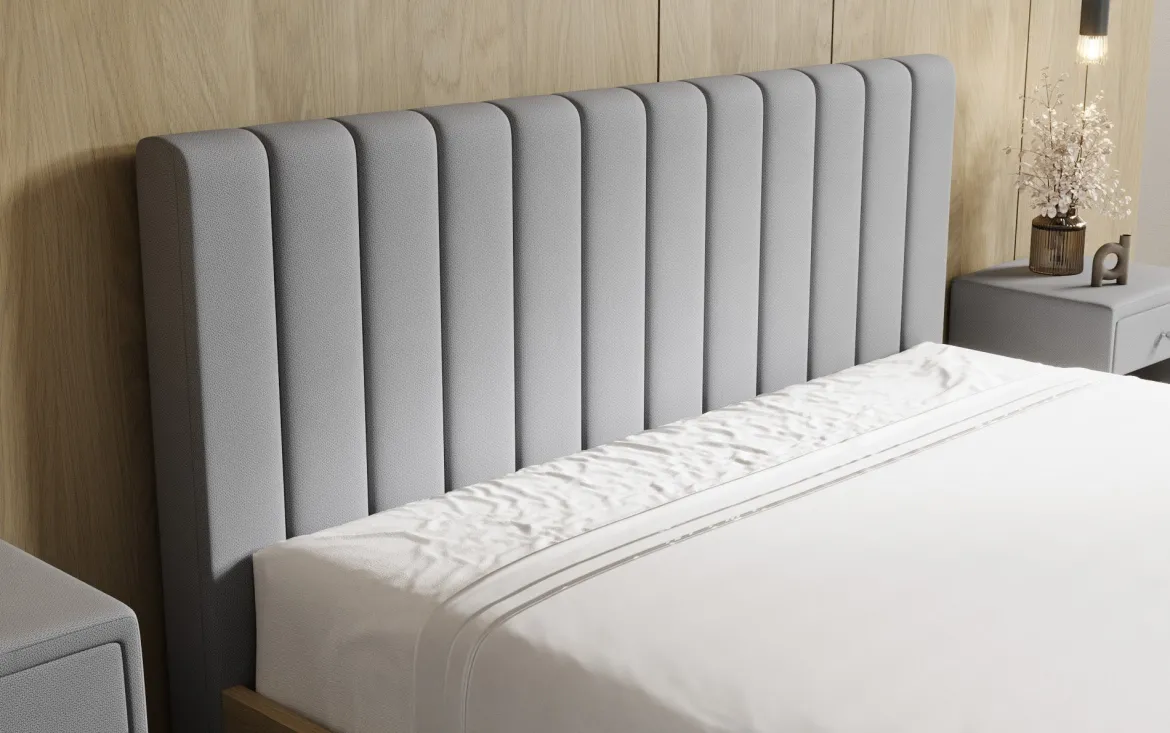 Designer Polsterbett Fiore Linea in Stoff mit Stauraum