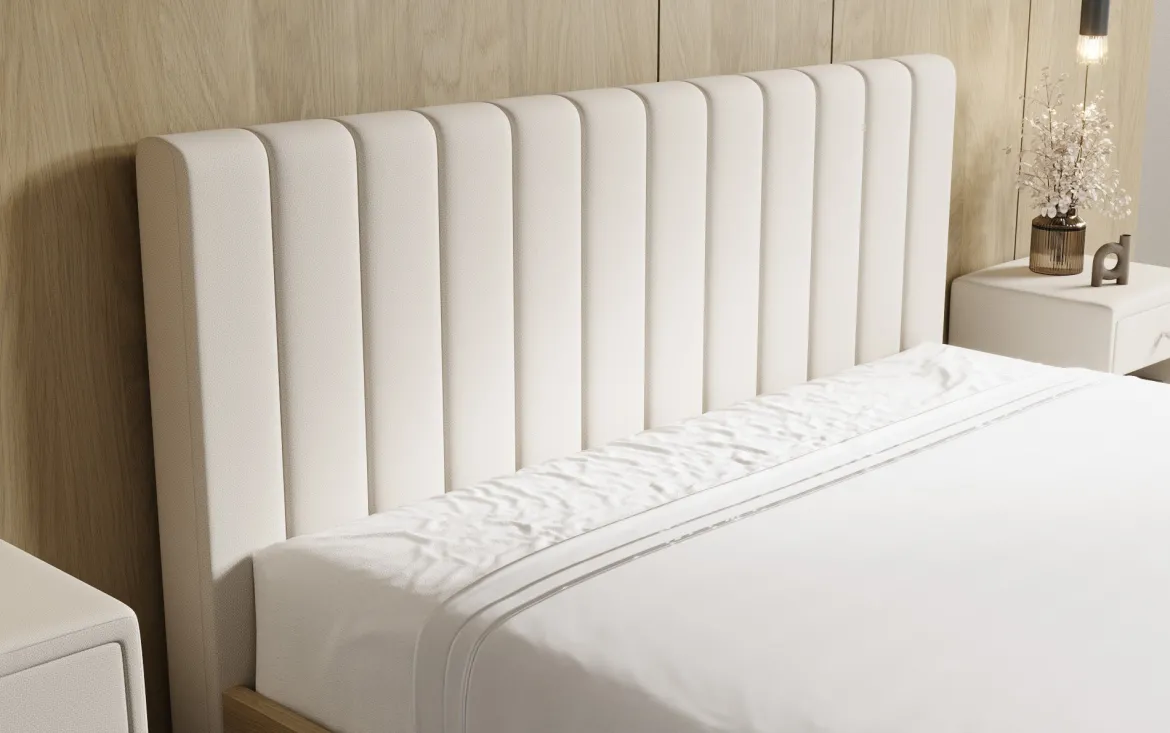 Designer Polsterbett Fiore Linea in Stoff mit Stauraum