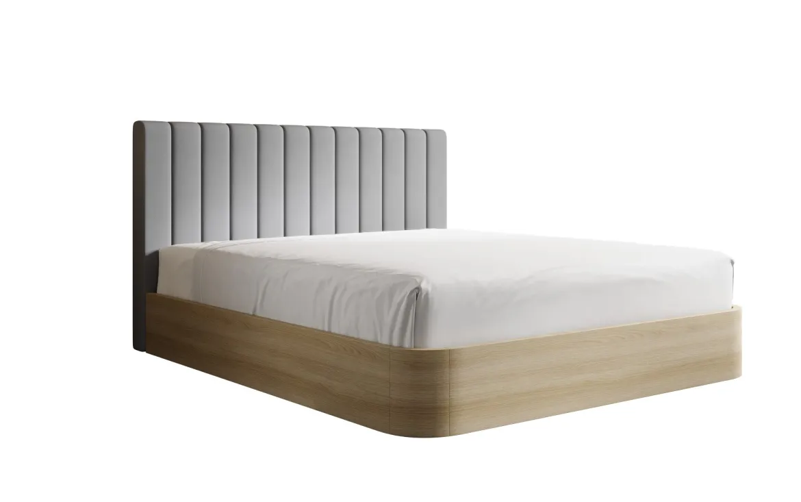 Designer Polsterbett Fiore Linea in Stoff mit Stauraum