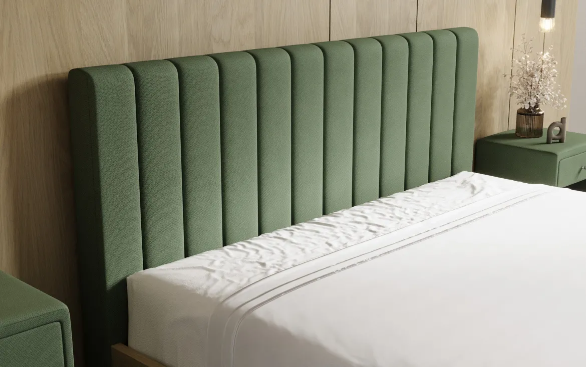Designer Polsterbett Fiore Linea in Stoff mit Stauraum
