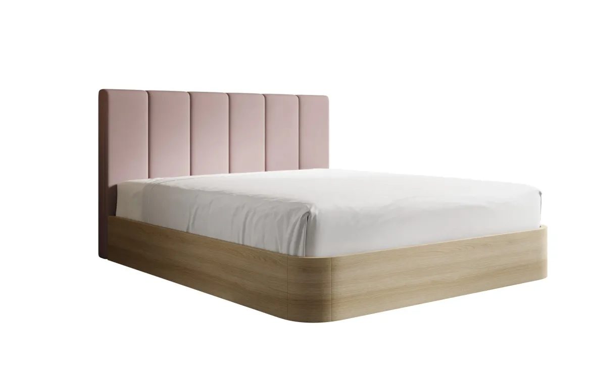Designer Polsterbett Fiore Piano in Stoff mit Stauraum