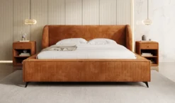 Designer Polsterbett Freya Cord mit Stauraum