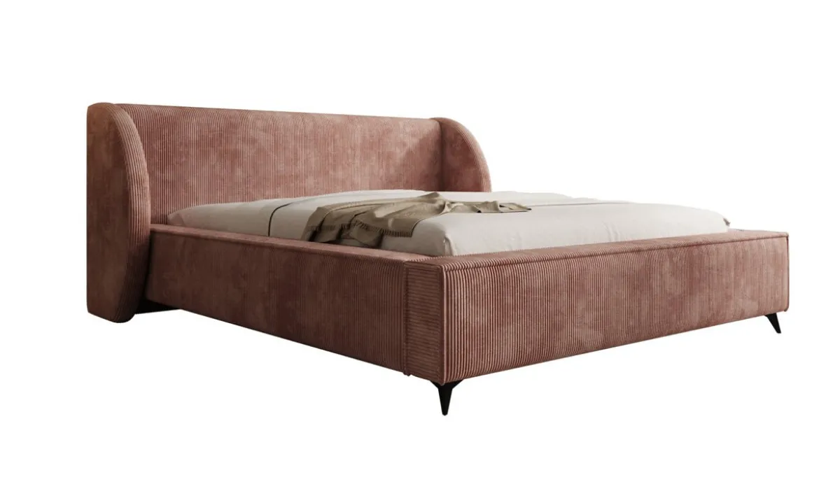 Designer Polsterbett Freya Cord mit Stauraum