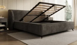 Designer Polsterbett Freya Cord mit Stauraum