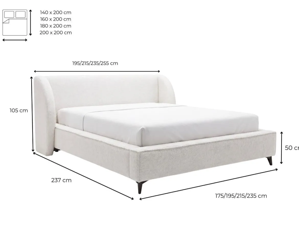 Designer Polsterbett Freya Cord mit Stauraum