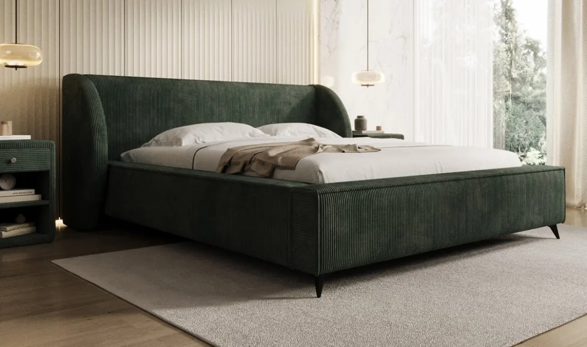Designer Polsterbett Freya Cord mit Stauraum