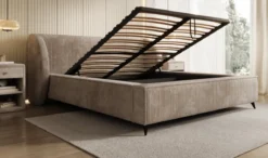 Designer Polsterbett Freya Cord mit Stauraum