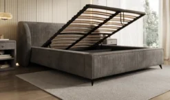 Designer Polsterbett Freya Cord mit Stauraum