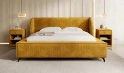 Designer Polsterbett Freya Cord mit Stauraum