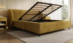 Designer Polsterbett Freya Cord mit Stauraum