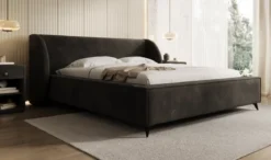 Designer Polsterbett Freya in Samt mit Stauraum