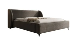 Designer Polsterbett Freya in Strukturstoff mit Stauraum